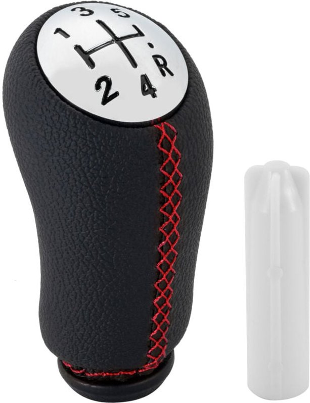 5-Gang-Schaltknauf aus Leder, kompatibel mit Renault Clio III 2005–2009 (Rot)