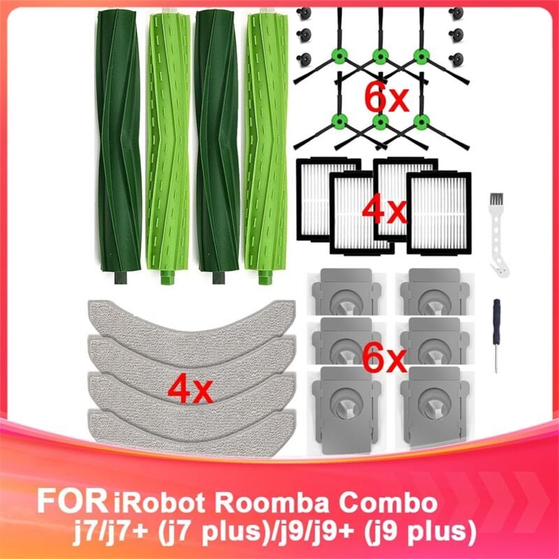 Thumbnail - Für Combo J7/J7+ J7 Plus/J9/J9+ J9 Plus Roboter-Staubsauger-Zubehör, Rollenbürsten, Wischpads, Staubbeutel