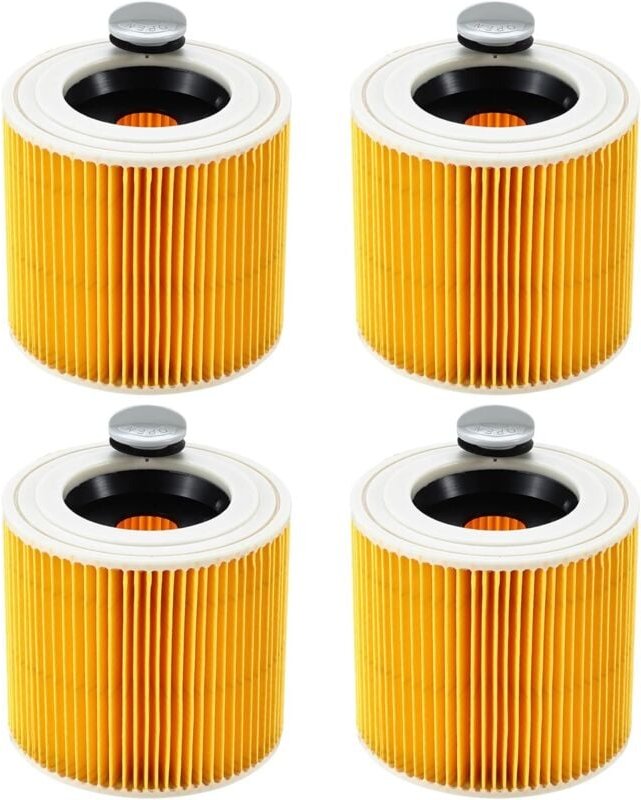 Kartuschenfilter, 4x Staubsaugerfilter für Kärcher, Staubsauger für Kärcher WD3 Premium, WD2, Filter WD3, MV3, MV2 SE400...