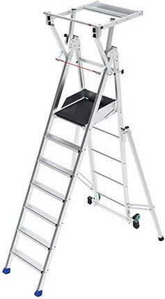 Matisère - Mobile Podestleiter klappbar 7 Stufen - Maximale Arbeitshöhe 3.75m - PIRL7SD