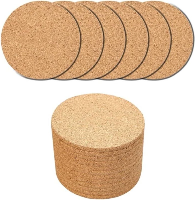 20 Stück runde Korkuntersetzer, Korkuntersetzer, Glasuntersetzer für Bar, Restaurants, Home Office