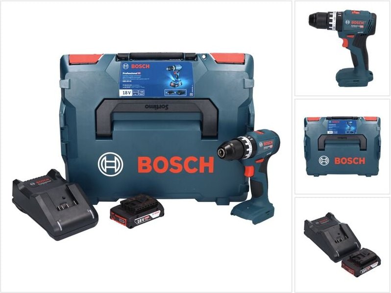 Bosch GSB 18V-45 Akku Schlagbohrschrauber 18 V 45 Nm Brushless + 1x Akku 2,0 Ah + Ladegerät + L-Boxx