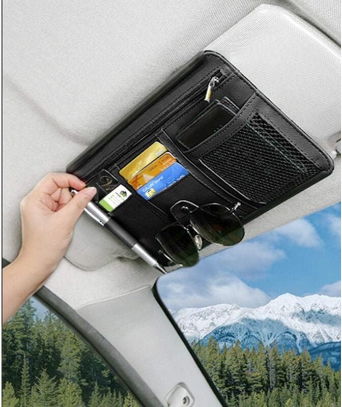Alovez - Aufbewahrungstasche für die Sonnenblende im Auto, Tasche für Autoinnenausstattung, Auto-Organizer-Tasche für Au...