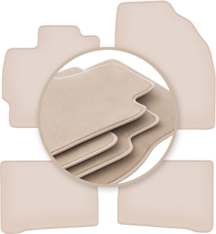 Beige PREMIUM-Matten für: Toyota Prius III Fließheck 2009-2011