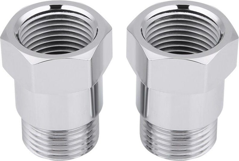 2 Stück 32 mm M18 x 1,5 O2 Sauerstoffsensor Extender Erweiterung Spacer Bungs Adapter Silber - Eosnow