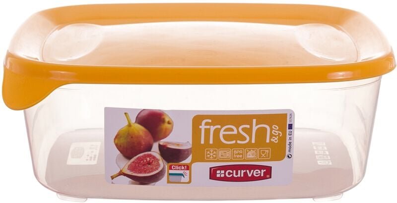 Thumbnail - Curver pojemnik na żywność "fresh&go" kwadratowy 1,7l /żółty/ transparentny