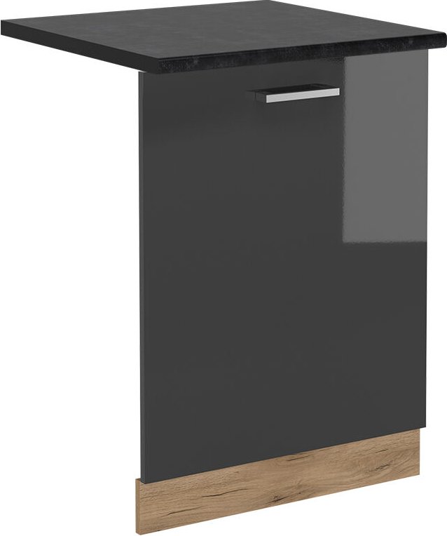 Vicco - Geschirrspülblende R-Line, Anthrazit Hochglanz, 60 cm , ap Anthrazit