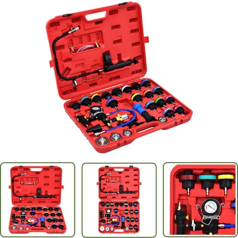 The Living Store - 28-tlg. Druckprüfgerät für Kühlsystem & Kühlerdeckel - Kühlsystemprüfung - Drucktest - Kühlmittelwech...
