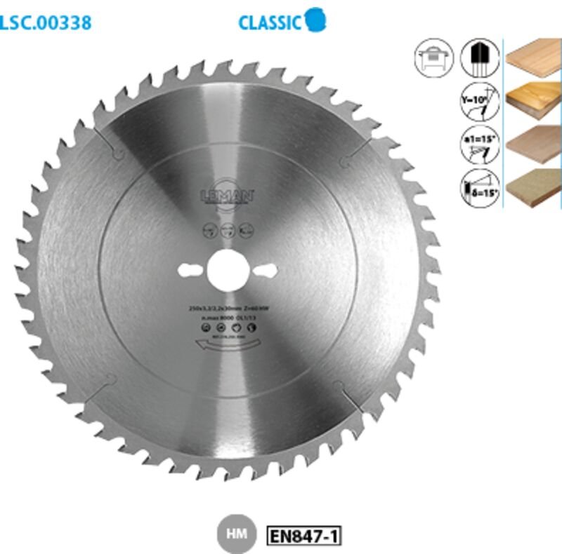 Kreissägeblatt zum Formatieren von Holz Classic ø 315 Bohrung 30 Stärke 3,2/2,2 Zähne 72