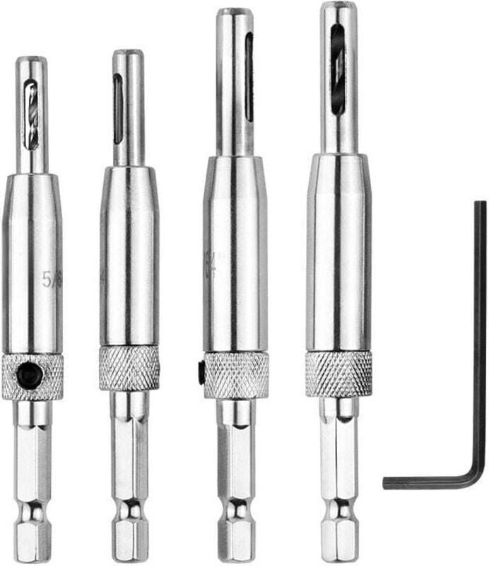 4er-Pack selbstzentrierende Scharnierbohrer, Zentrierbohrer-Set, selbstzentrierende Scharnierbeschläge, Holzbearbeitung,...