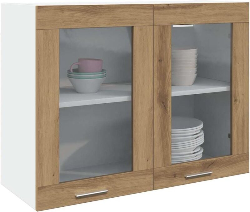 Hängeglasschrank Lyon Artisan-Eiche 80x31x60 cm Holzwerkstoff Vidaxl