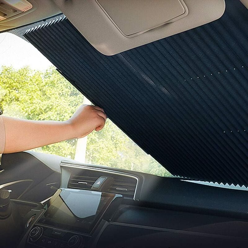 Thumbnail - Einziehbarer Sonnenschutz für die Windschutzscheibe des Autos, Akkordeon-Stil, einziehbarer Sonnenschutz für die Frontsc...