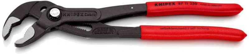 Wasserpumpenzange, 250 mm, Muttern bis , Rohre bis , Feineinstellung per Druckknopf, selbstklemmend, Klemmung, 87 11 250