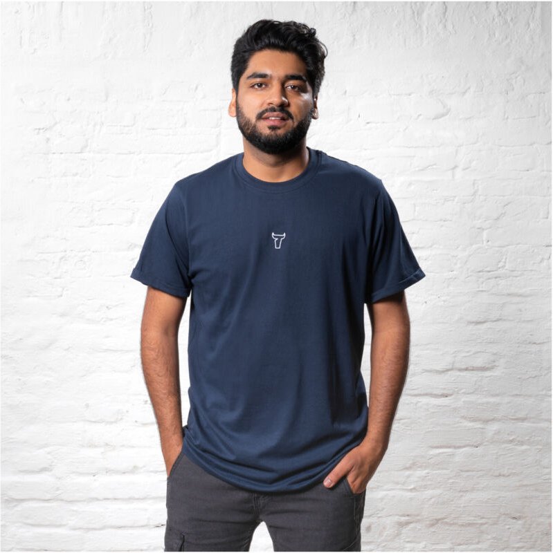 STIER T-Shirt embro essential organic cotton L navy