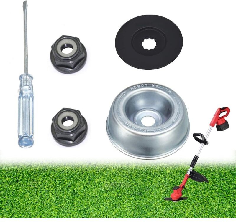 Klingenadapter für Stihl FS56 FS56R FS65 FS74 FS76 FS80 und andere Modelle. Druckscheibe, Reiterplatte, Kragenmutter x2,...