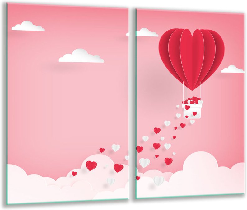 Glashakkungsbrett 2x 30x52 Herz