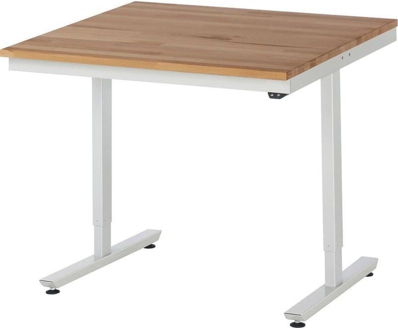 Arbeitstisch adlatus 150 elektrisch höhenverstellbar Buche-Massiv-Platte 1000 mm x 1000 mm - RAU