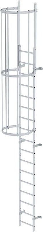 Munk - Günzburger Steigtechnik einzügige Steigleiter mit Rückenschutz (Bau) Aluminium blank 5,96 m - 0510100