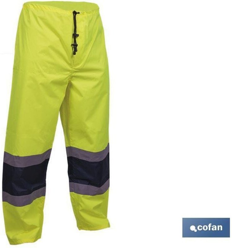 Warnschutz-Regenhose Modell 'Bellatrix' Größe xxxl mit Reißverschluss und Hüftverstellung, 100 % Polyester