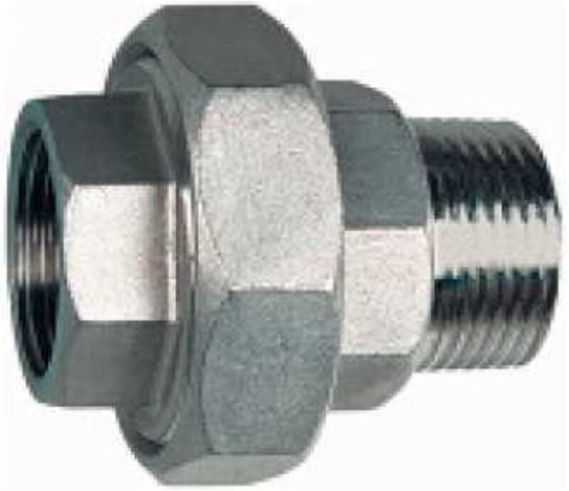 Lösb. Doppelgewindenippel ig/ag, flach dichtend g 1 1/2 es 1.4408 - Riegler