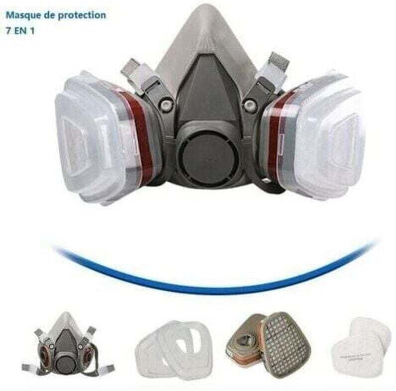 in 1 Schutzmaske, Lackiermaske, wiederverwendbar, mit Staubfilter, Gas-Atemschutzmaske mit Sprühfilter, Malerarbeiten, C...