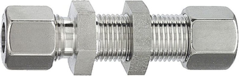 Gerade Schottverschraubung, Rohr-Außen-Ø 6 mm, Edelstahl 1.4571 - Riegler