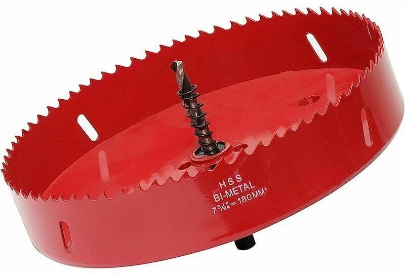 180 mm Lochsäge, hss M42 Bimetall-Hochgeschwindigkeitsstahl, Lochschneider mit Sechskantschaft und Bohrer für Holz, Troc...