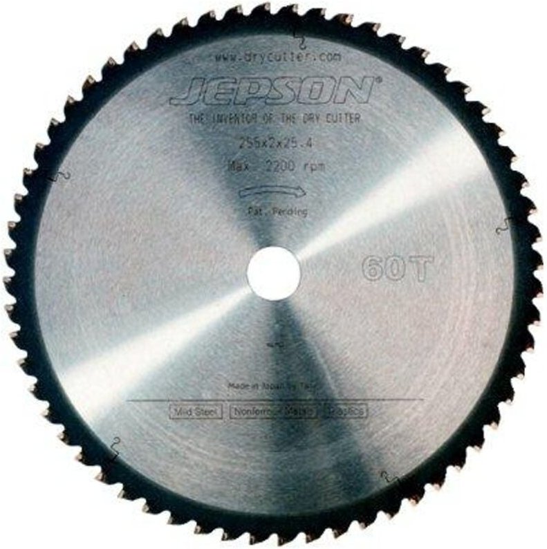 Jepson - Drytech Hartmetall-Sägeblatt ø 255x2x25,4 mm 60D für normalen Stahl 600598