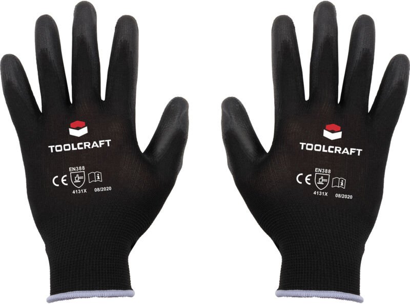 Toolcraft - TO-5621550 Polyester, Polyurethan Arbeitshandschuh Größe (Handschuhe): 10 en 388 cat ii
