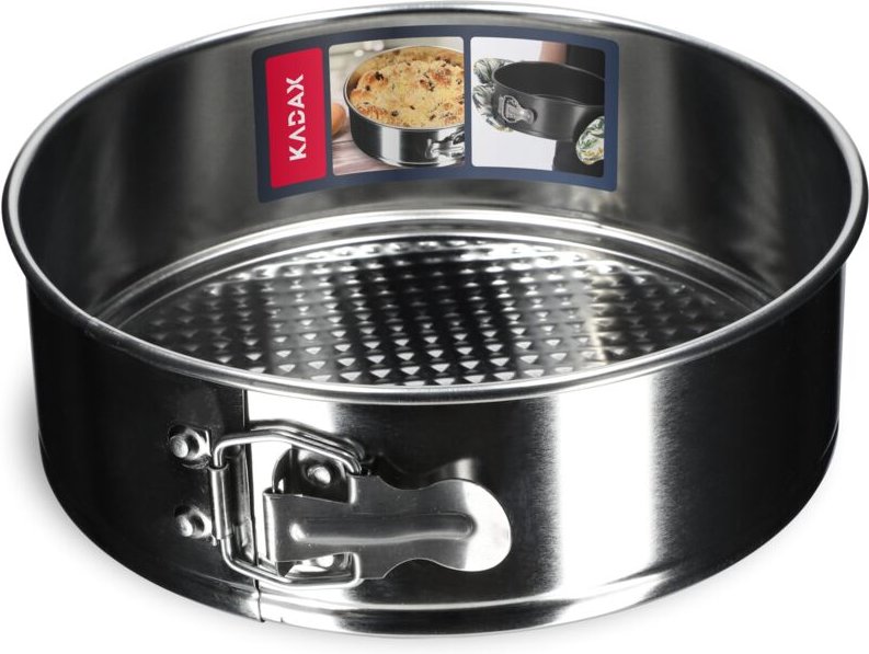 Kadax - Backblech, Tortenform, runde Backform, Kuchenform, 21 cm, Silber