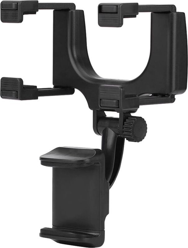 Auto-Telefonhalterung, universelle Auto-Rückspiegel-Telefonhalterung für GPS-Smartphones (schwarz)