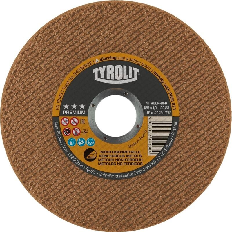 Tyrolit - Trennscheibe gerade Premium 125 x 2.5 mm Alu Form 41