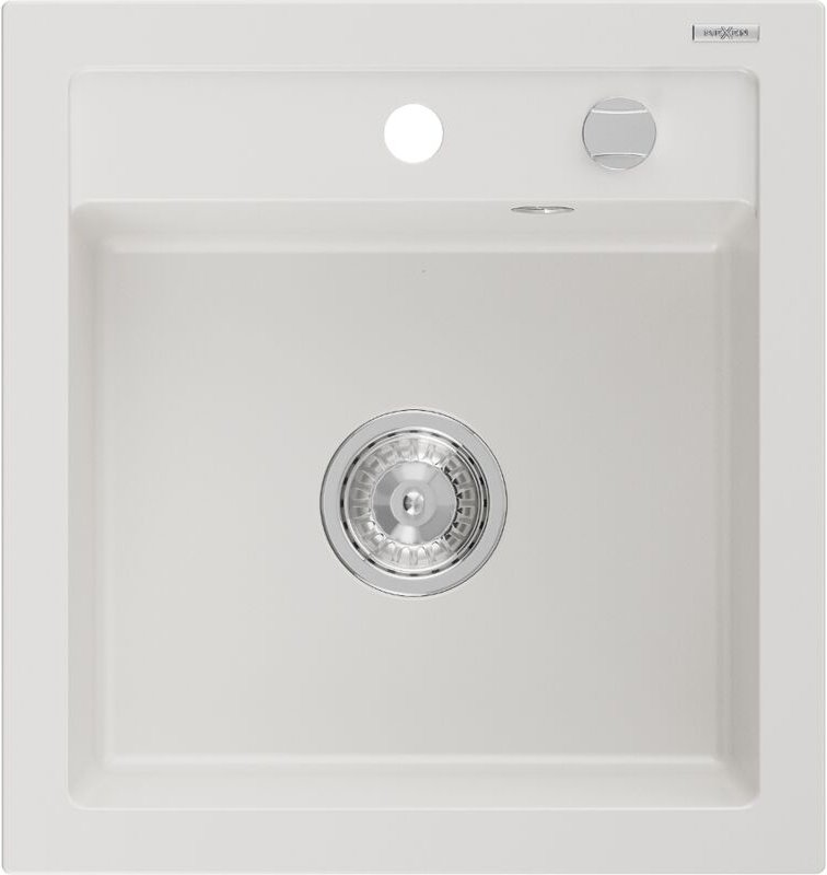 Vito 1-Becken-Granit-Spüle 520 x 490 mm, Weiß - 6503521000-20 - Mexen