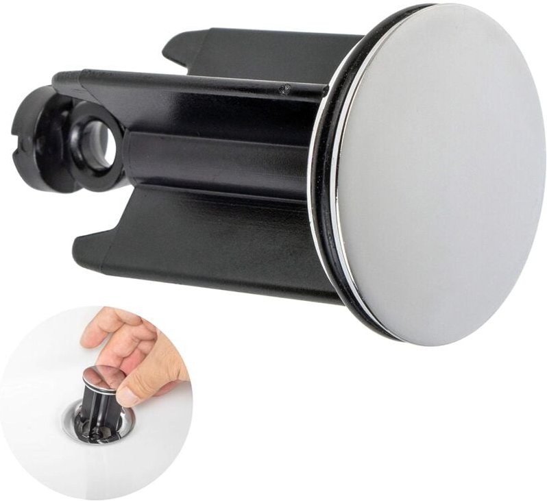 Thumbnail - Universeller Waschbeckenstöpsel ø 40 mm, verchromter Abflussstopfen, aus Messing, mit Gummidichtung, höhenverstellbarer ...