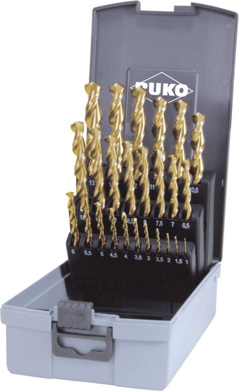 FP - ruko Spiralbohrersatz hss-g TiN din 338 tl 3000 25tlg. ø 1 - 13 mm in ABS-Kunststoffkassette - 258215TRO