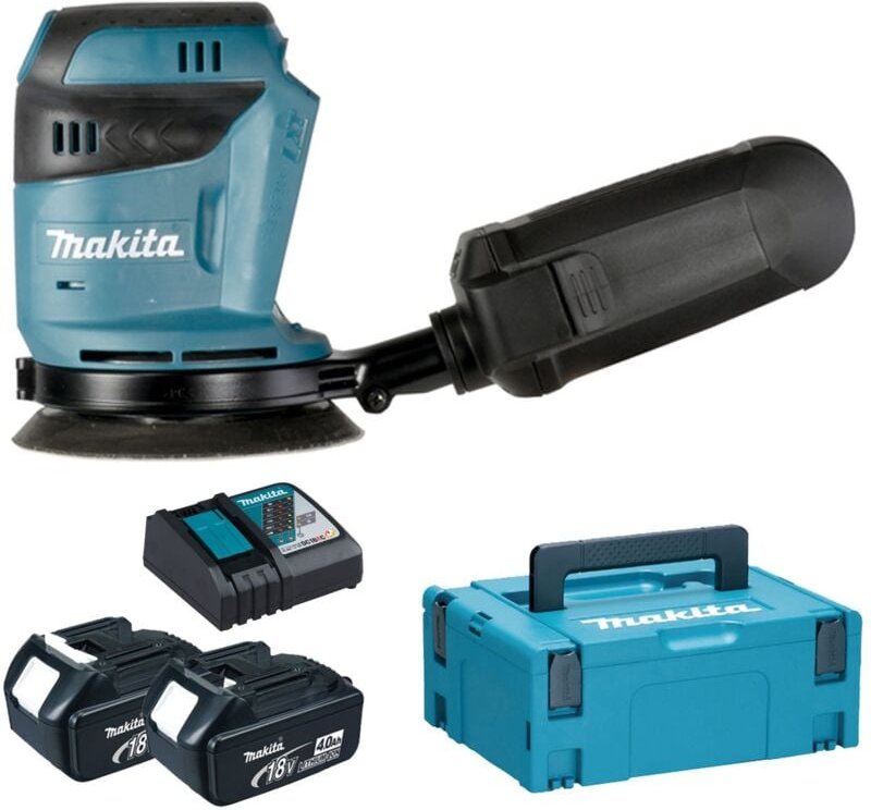Dbo 180 rmj Akku Exzenterschleifer 18 v 125 mm + 2x Akku 4,0 Ah + Ladegerät + Makpac - Makita