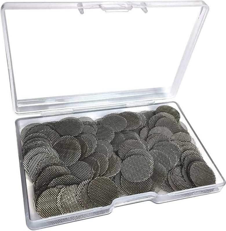 200 Stück Edelstahl-Rohrfilter, 15 mm/0,59 Zoll Siebrohr, silberne Maschensiebe, Gazefilter mit Aufbewahrungsbox