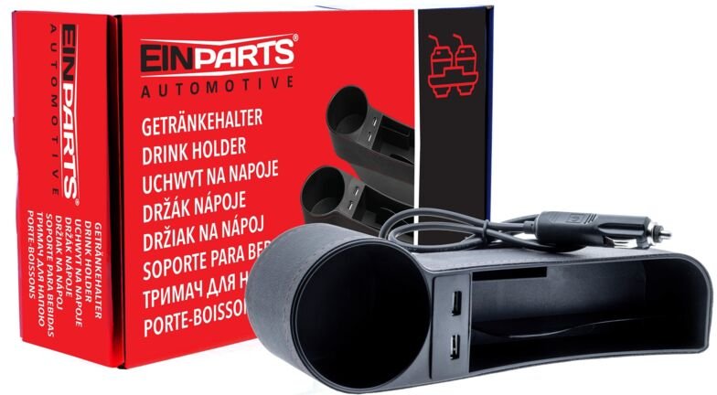 Getränkehalter fürs Auto mit USB-Anschlüssen – Beifahrerseite