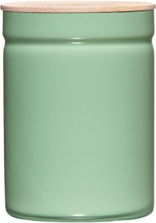 Thumbnail - Riess-kelomat - Riess Vorratsdose mit Eschenholzdeckel Ø13cm 2,06L Green Emaille