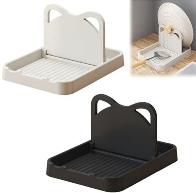 2 Stück Löffelablage, Küchendeckelhalter, Utensilienhalter, Arbeitsplatten-Organizer für Herdplatte, Küchenschöpfkelle, ...