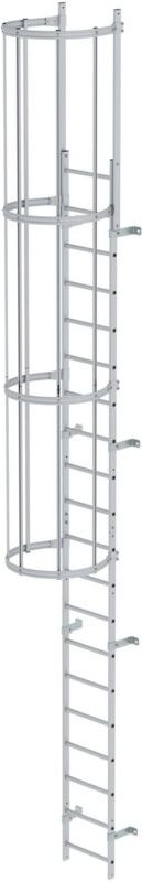 Günzburger Steigtechnik - einzügige Steigleiter mit Rückenschutz (Bau) Aluminium eloxiert 6,80 m - 500105