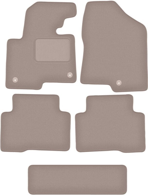 Beige Veloursmatten für: Hyundai SantaFe III 7-Sitzer (2012-)