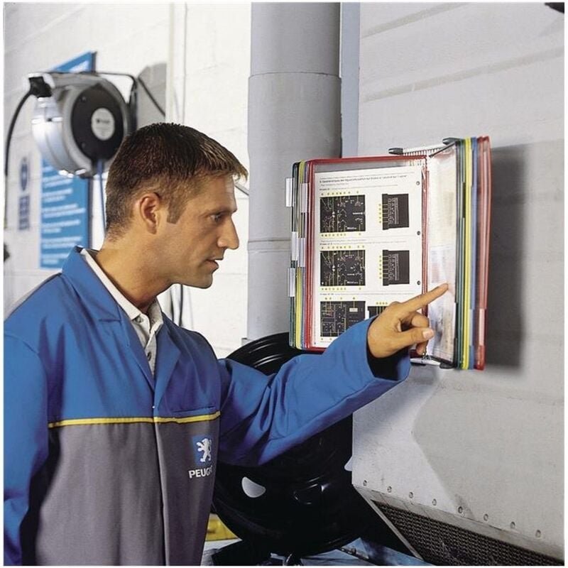 Wandhalterset 1x10 Sichttafeln farbig sortiert PVC-Folie m.Rahmen2St/KT Tarifold