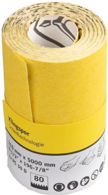 Ps 30 d Schleifrolle, 115 x 5000 mm, Korn 80 – Schleifpapier 280589 - Klingspor