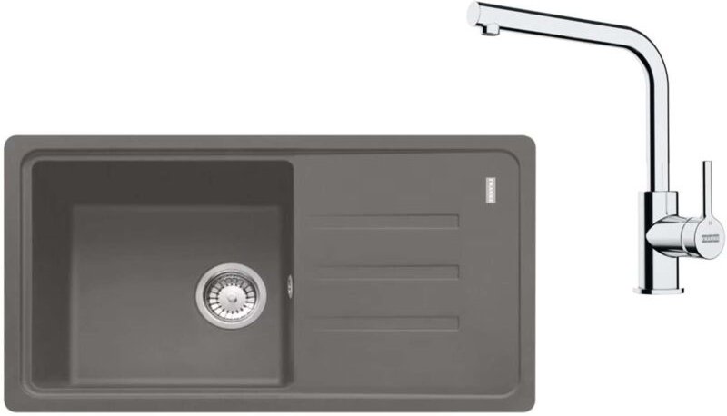 Sets - Küchenset G268ŠK, Fragranitspüle bsg 611-78/39 und Armatur fs 3230.031, steingrau/Chrom 114.0700.761 - Franke