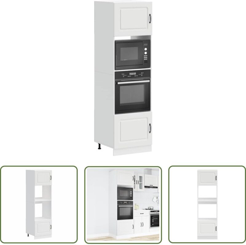 The Living Store - vidaXL Herdumbauschränke 2 Stk. Lucca Weiß Holzwerkstoff