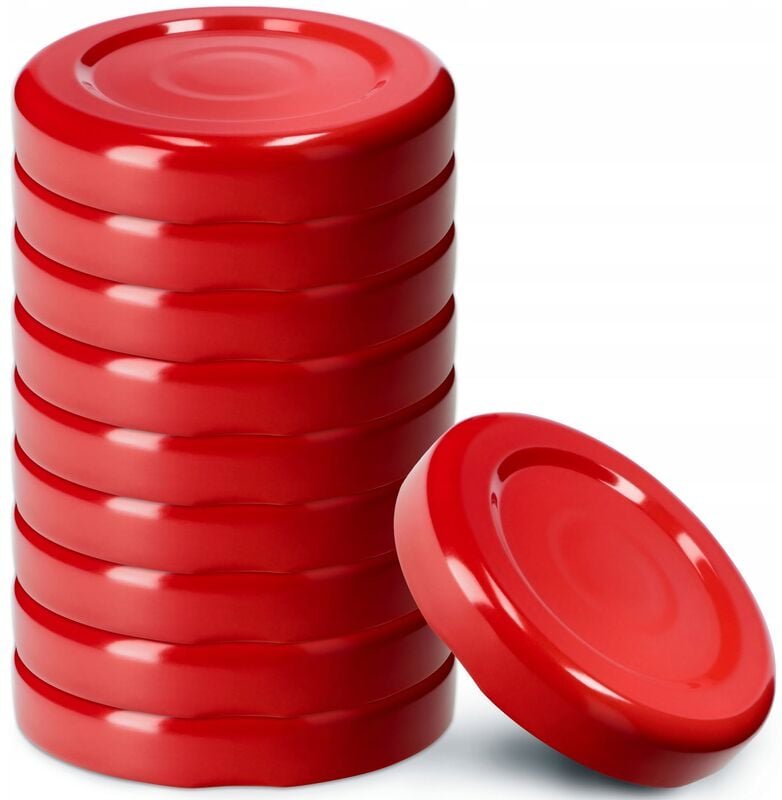 KADAX Schraubdeckel fi43 mm, aus Metall, für Einmachgläser, 10 Stück, Rot