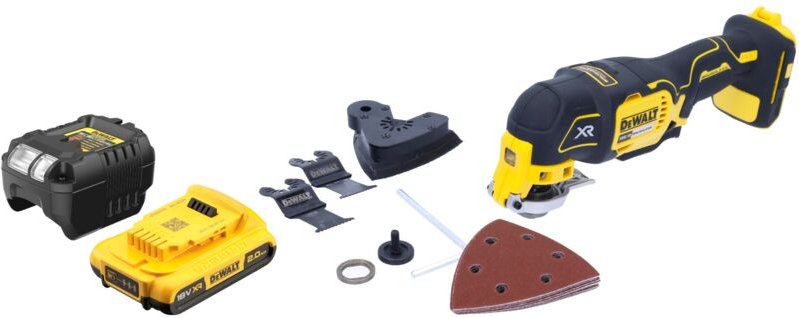 Dcs 355 D1 Akku Oszillierer Multitool 18 v Brushless + 1x Akku 2,0 Ah + Ladegerät + Zubehör - Dewalt