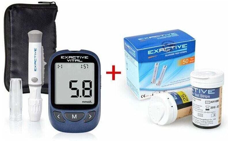 Blutzuckertest-Kit, Diabetes-Blutzuckermessgerät mit 50 Teststreifen