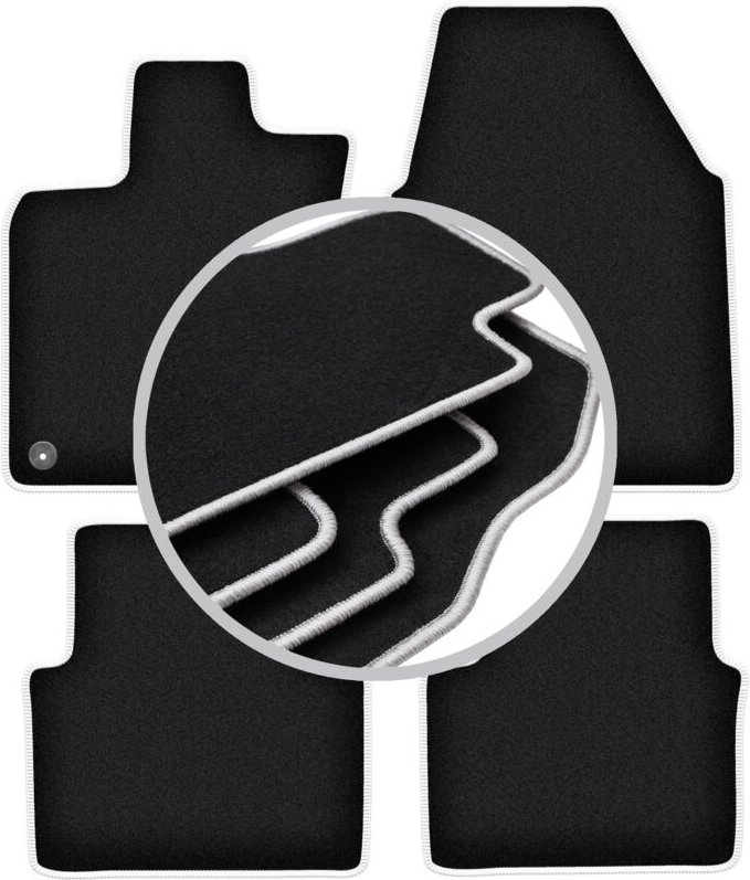 CARLUX-SILVER Autofußmatten für: Nissan Qashqai I J10 (breit) Crossover (2007-2013)